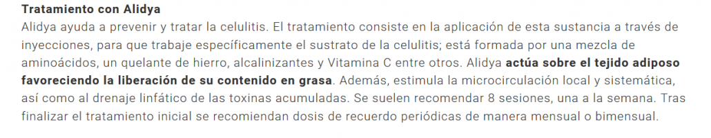 Alidya® tratamiento recomendado contra la celulitis en las mejores webs Alidya tratamiento recomendado contra la celulitis en las mejores webs